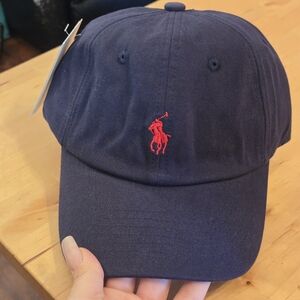 Ralph Lauren Navy Blue Cap with Red Logo